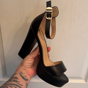 IDIFU Black Platform Sandals